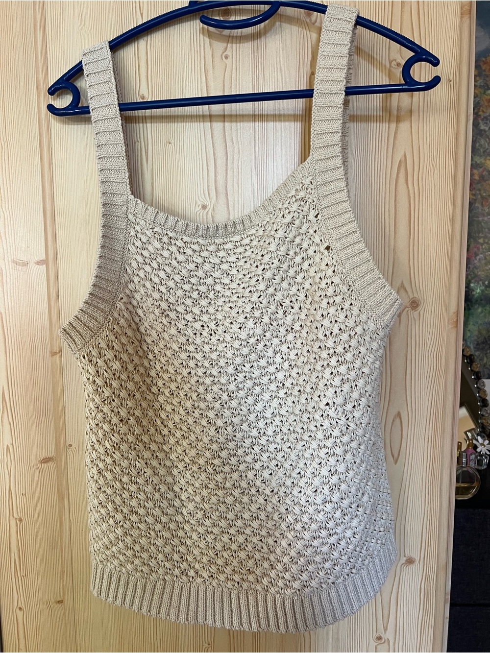 Jcrew Cream Knit Tank Top Large
